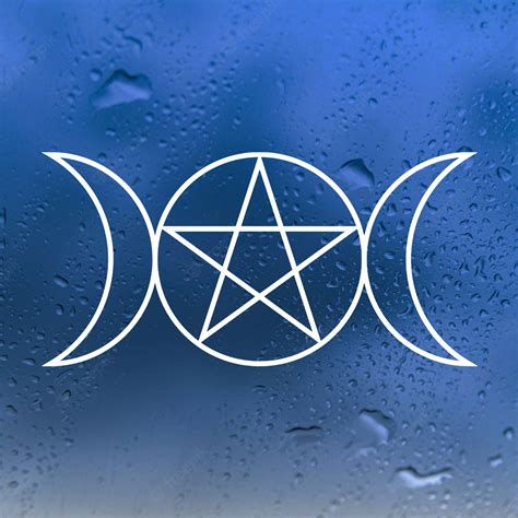 Triple Moon Goddess Symbol Vinyl Decal V2 - Wicca Pentacle - Die Cut ...