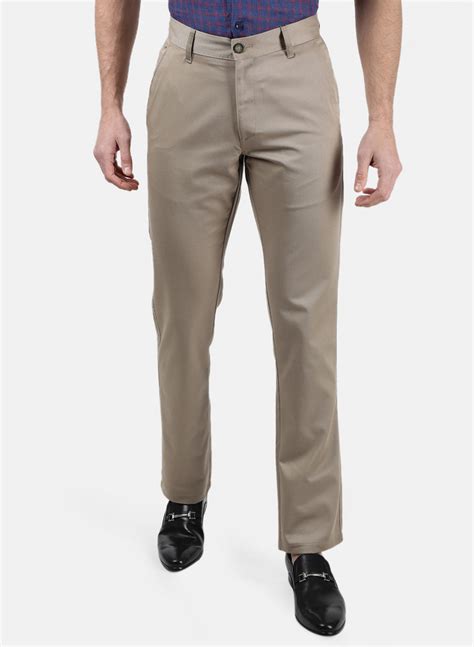 Buy Men Khaki Plain Trousers Online in India - Monte Carlo