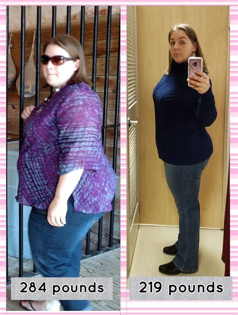 F/36/5'3" [284 u003e 219 = 65 pounds lost!] The picture on the left was ...
