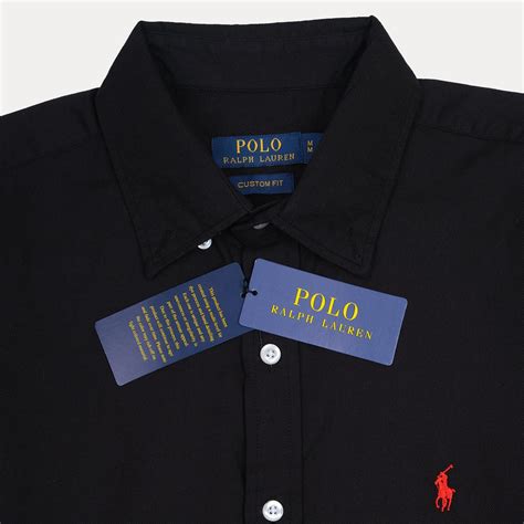 Polo Ralph Lauren Elegant Midnight Black Custom Fit Shirt – Offracks