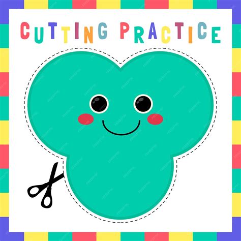 Cutting practice for kids | Premium Vector