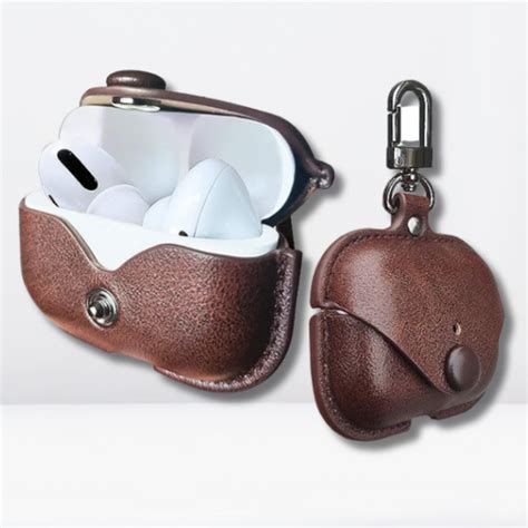 PU Leather Portable AirPods Pro /Pro 2 Case (Brown Color) – Cases N Straps
