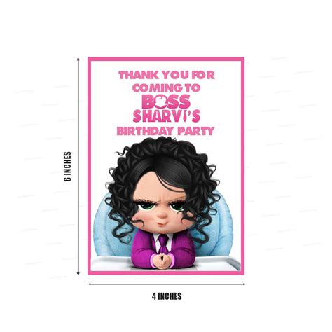 Girl Boss Baby Theme Thank You Card | Customized party supplies – Party ...