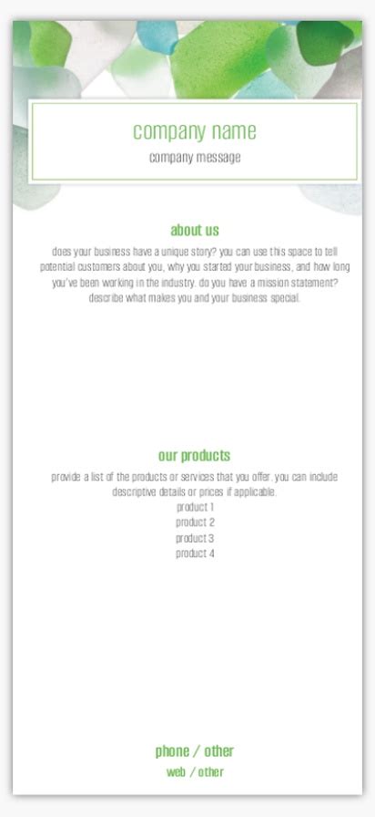 Nature & Landscapes Rate Cards Templates & Designs | Vistaprint