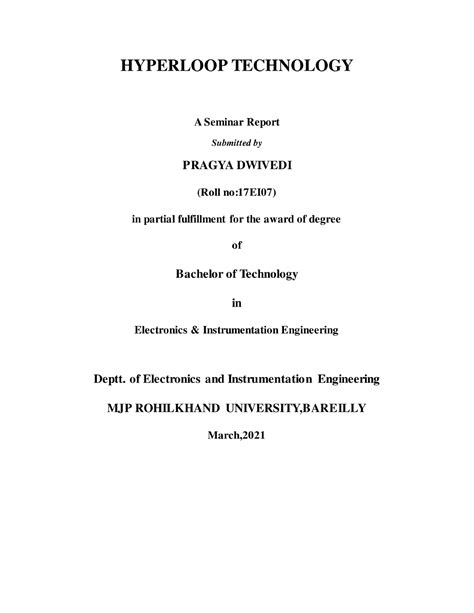 Seminar report Pragya ( hyperloop) - Communication & Education ...