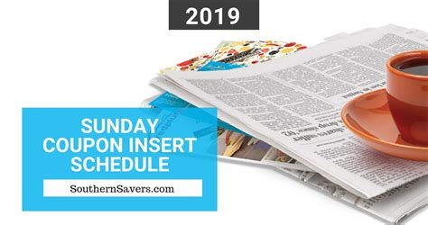 2019 Sunday Coupon Insert Schedule + Printable Calendar :: Southern Savers