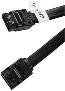 Nippon Labs SATA3-0.5M 0.5M SATA 3 Flat Cable with Latch, Black ...