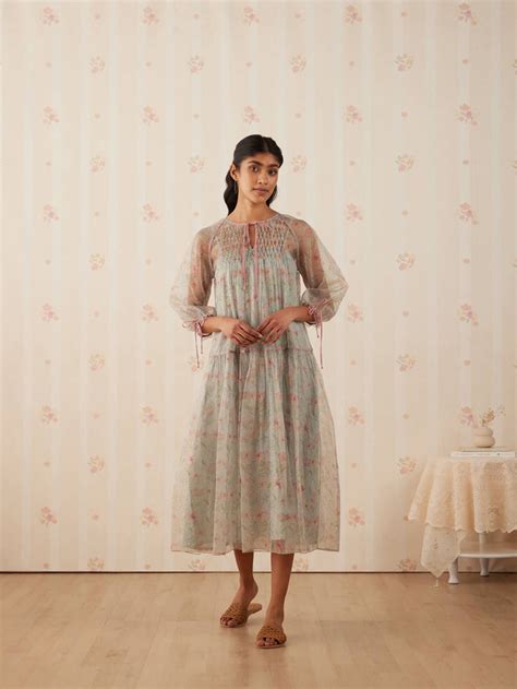 Seaside Tier Dress: Embrace Summer in Stunning Aqua Organza