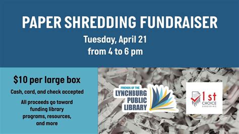 Spring Paper Shredding Fundraiser, 2315 Memorial Ave, Lynchburg, VA ...
