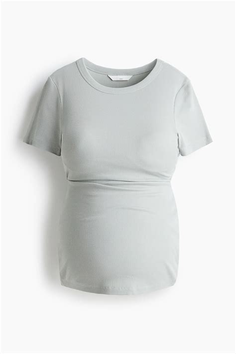 Women's Light sage green MAMA Ribbed top | H&M IN