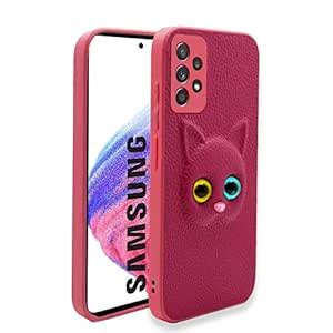 Pikkme Samsung Galaxy A73 5G Back Cover for Girls | Cute Cat Leather ...
