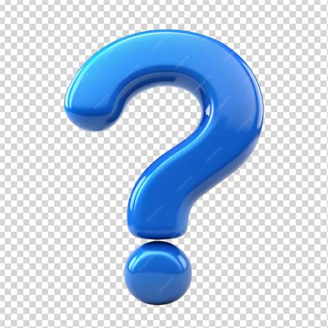 3d blue question mark icon on transparent background | Premium AI ...