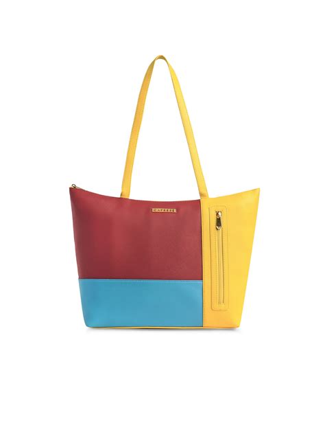 Buy Caprese Mari Large Orange Tote Bag @ 549 | Caprese Bags