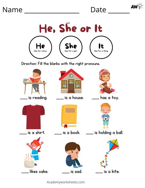 Pronoun Worksheets - Academy Worksheets