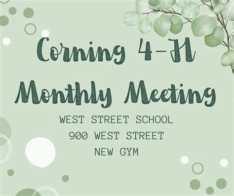 Monthly Meeting, West Street Elementary, Corning, 7 April 2025 ...