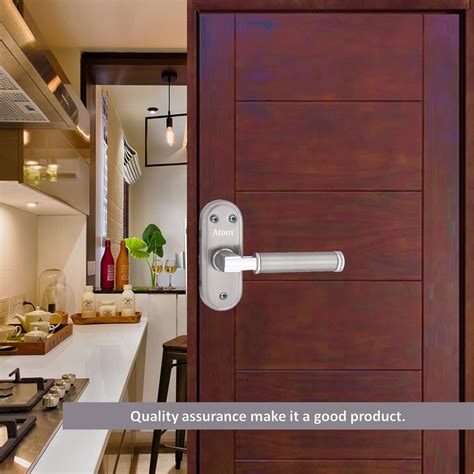 Stainless Steel Bathroom Door Lock, Silver Satin Finish, Keyless Morti ...