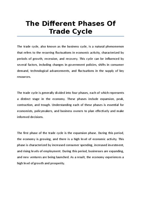 Understanding the Phases of the Trade Cycle: Key Economic Insights ...