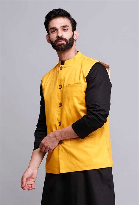 Buy ELINA FASHION Men's Indian Cotton Kurta Pajama And Nehru Jacket ...