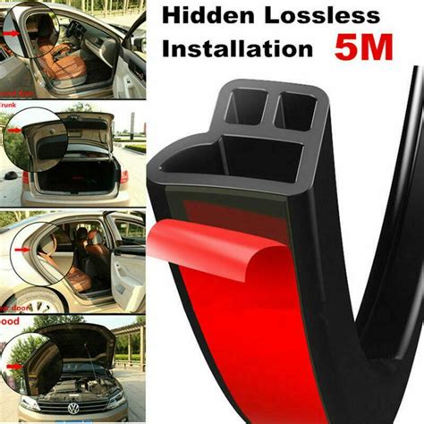 Car Rubber Seal Strip IRONWALLS 5 Meter L-Shape Car Door Rubber Seal ...