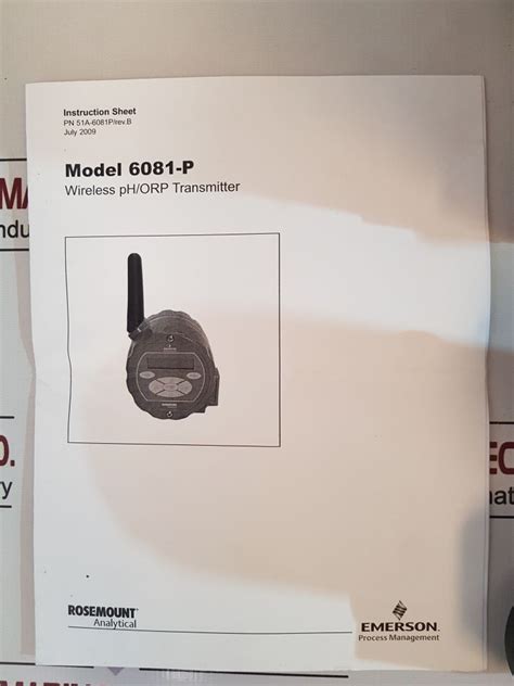 Emerson 6081 Wireless Ph/Orp Transmitter 6081-p – Aeliya Marine Tech