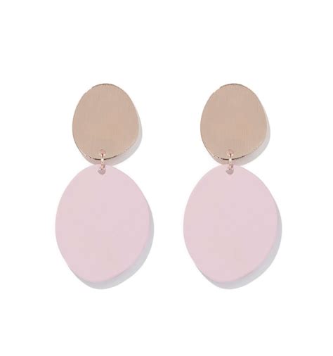 Buy Rose/Pink Olympia Coated Organic Disc Drop Earring Online - Forever New