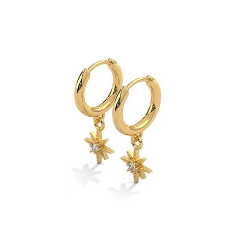 Celestial Star Drop Hoop (10MM) – Jewellery Hut