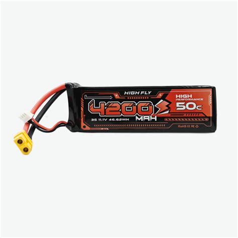 HIGH FLY 11.1V 4200mAh 3S 50C Lithium-Polymer Rechargeable Battery ...