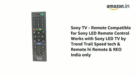 Watch Sony TV - Remote Compatible for Sony LED Remote Control Works ...