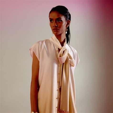 Champagne Ombré scarf collar co-ord set – Drishti Chhabraa