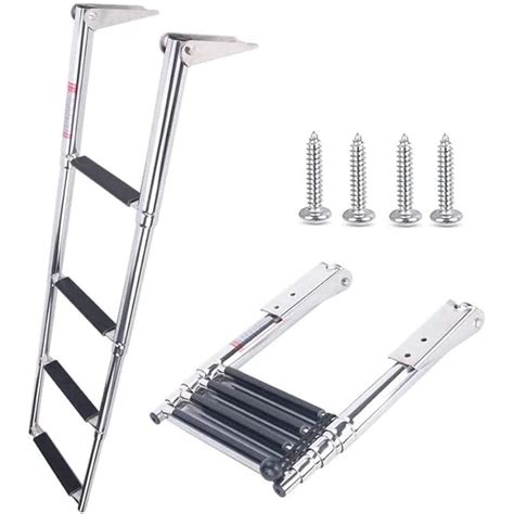 4 Steps Stainless Steel Telescoping Boat Ladder Swim India | Ubuy