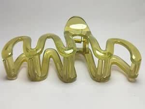 Arumitra Glossy Transparent Hair Claw Clip | Wave Design, Strong Grip ...