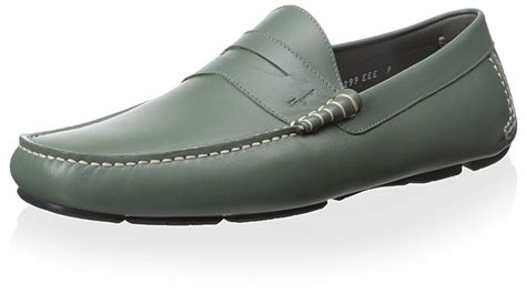 Buy Salvatore Ferragamo Men's Driver Loafer, Olive, 40.5 EEE EU/7.5 EEE ...