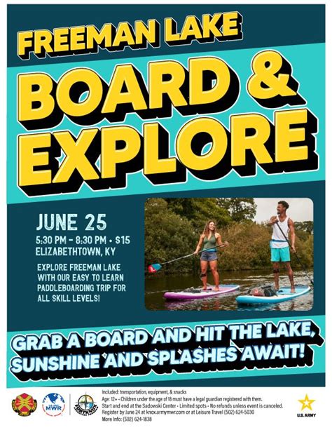 Board & Explore: Paddleboard Trip, 6607 Wilson Road, Fort Knox, KY ...