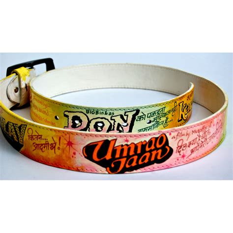 Bollywood belts for sale hand painted with old movie posters art
