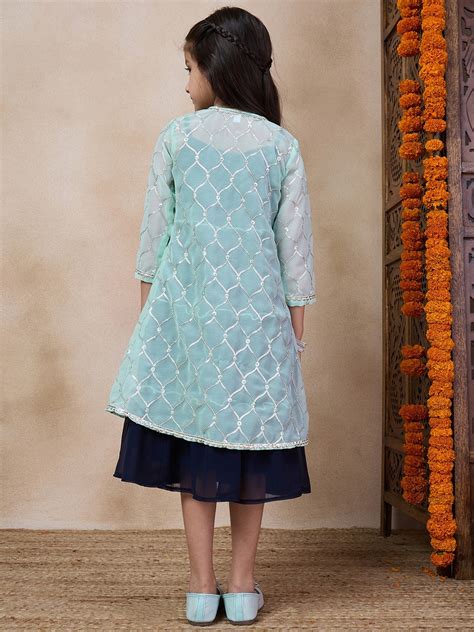 Buy Self Design Embellished Fit Flare Georgette Ethnic Dress