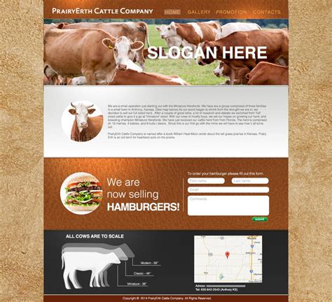 Design a Website Mockup for PrairyErth Cattle Company www ...