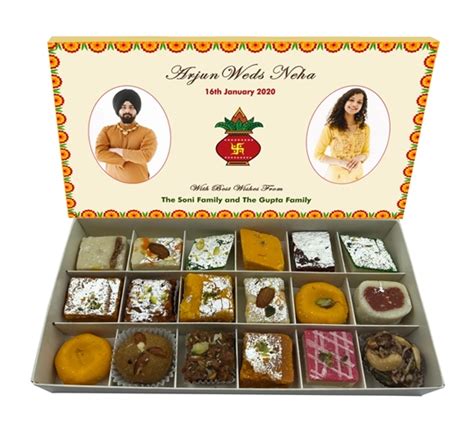 Best 18 Piece Assorted Sweets Wedding Return Gift Box Online | Mirchi