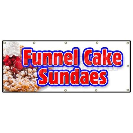 Signmission FUNNEL CAKE SUNDAE BANNER SIGN hot warm delicious sweet ...