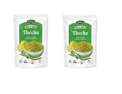 SHREYA GREEN CHILL THECHA (100GM Pack of 2) : Amazon.in: Grocery ...