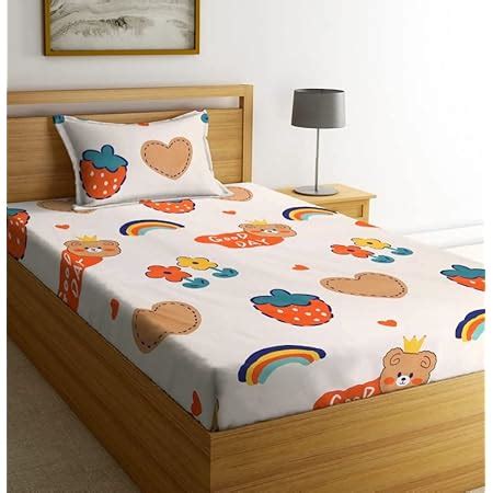 LAYNORA Premium Cotton Single Bedsheet with One Pillow Cover for Coat ...