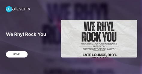 We Rhyl Rock You, Late Lounge, Rhyl, 4 April to 5 April | AllEvents