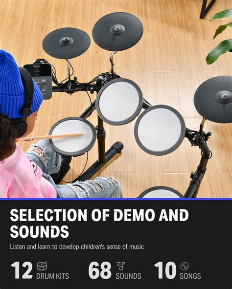 Buy Donner DED-70 Electric Drum Set for Kids, Quiet Electronic Drum Kit ...