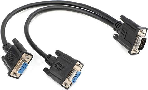 SAISN VGA Y Splitter Cable, VGA 1 Male to VGA 2 Female Adapter Cable ...