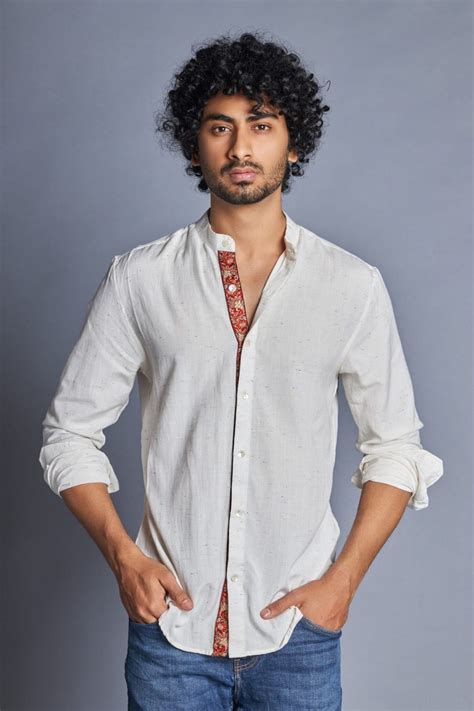 Monarch- White Embroidered Shirt for Men – Rareweave