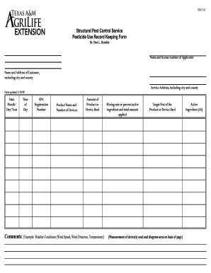 2010 Form CSU Pesticide Record Keeping - Blank Fillable Template | Fill ...