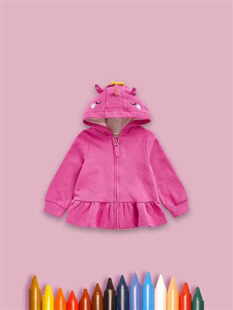 Mothercare Girls 100% Cotton Jersey - Lined Hood Sweatshirt - Pink