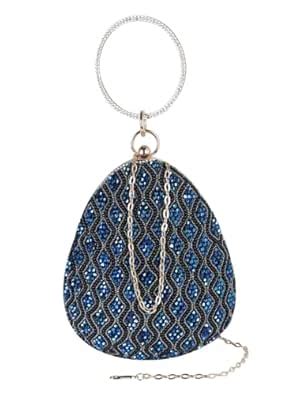 SWISNI Blue Elegant almond shape blue embelishmet clutch II Women's ...