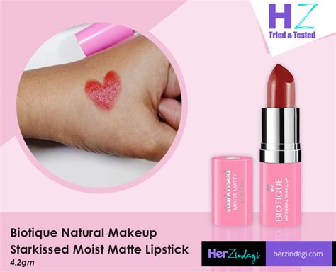 Biotique Natural Makeup Starkissed Moist Matte Lipstick HZ Tried Tested ...