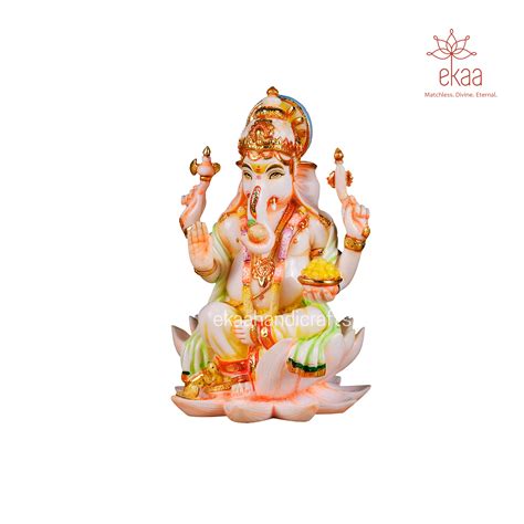 Lord Ganesha Statue in Culture Marble – Ekaa Handicrafts