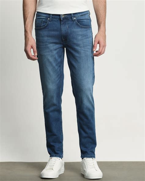 Buy Mid Blue Ankle Length Jeans Online at Muftijeans